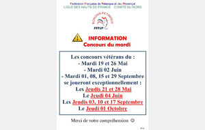 Information Concours du Mardi