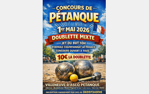 Concours Doublette Mixte à Villeneuve d'Ascq